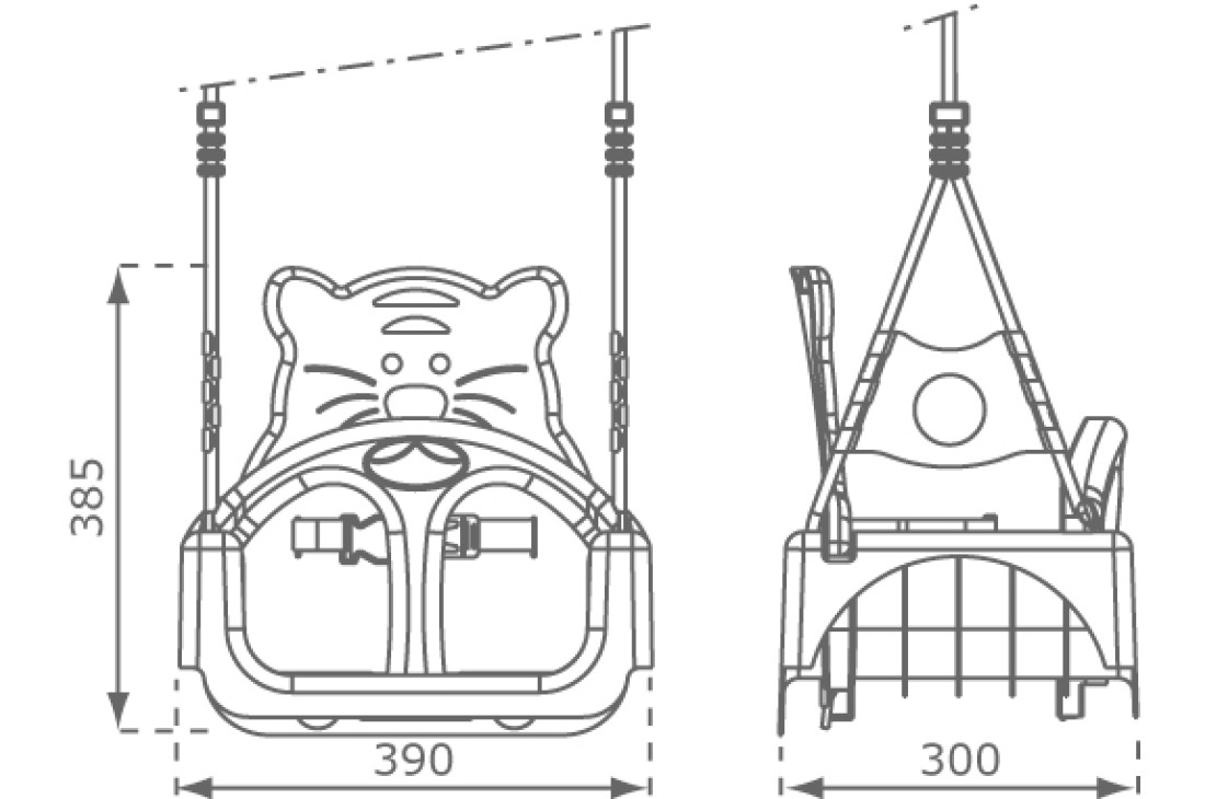 Baby Seat TRIX Growing Type Swing With Adjustable Ropes - PURPLE/LIME - Image 4